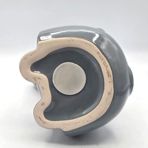 LARGE Gray Elephant with Trunk Up Ceramic Bank with Stopper 9" TALL Nursery - Picture 6 of 6